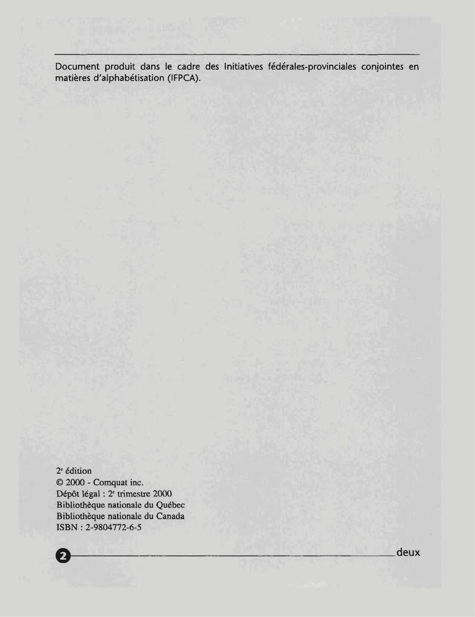 (IFPCA). 2 e édition 2000 - Comquat inc.