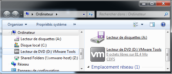 BTS SIO SI1 Page 5 2. Sous un SE Windows Dans le menu VM de VMware, cliquer sur Install VMware Tools. Cela a pour conséquence de monter le CD virtuel qui contient les outils VMware.