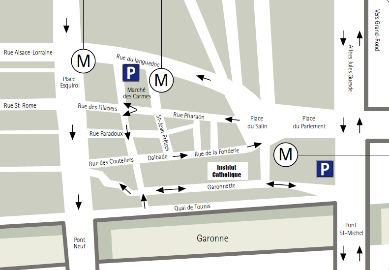 Plan d accès du Centre Ethique et Management CEM Accès : Terminus Tramway T1- Palais de Justice Métro Ligne B-Station Palais de justice Parking St Michel