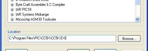 Pour pouvoir utiliser le debugger, il faut ensuite corriger le fichier TLCC5X.