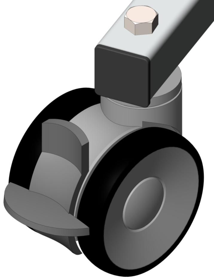 5.2 Utilisation des freins individuels sur les roues MANUEL D'UTILISATION Utiliser le levier afin de bloquer ou débloquer chacune des roues. 5.