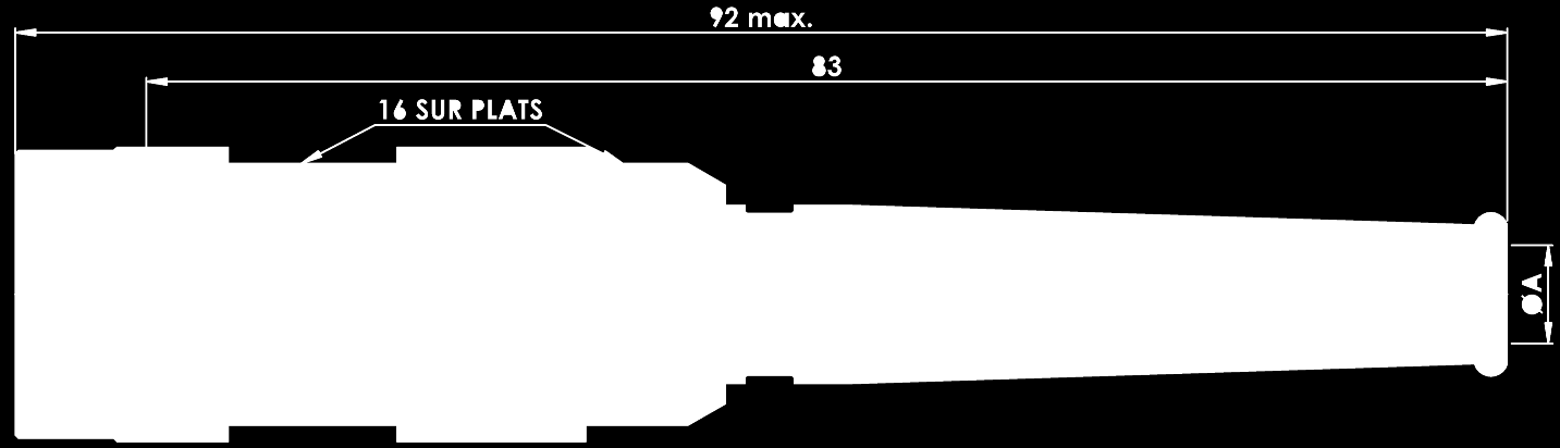 Raccords Raccord droit avec manchon Taille XX ΦA 45 4.5 55 5.5 60 6 70 7 RA7-XX 80 8 Raccord incluant serre câble et manchon Raccord droit avec moletage Taille XXX ΦA ΦB ΦC ΦD 52 5.