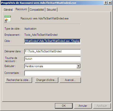 Package Le package contient les éléments correspondant à l outil : Fichier AdisTlsStartWaitEnded.exe 1.0.