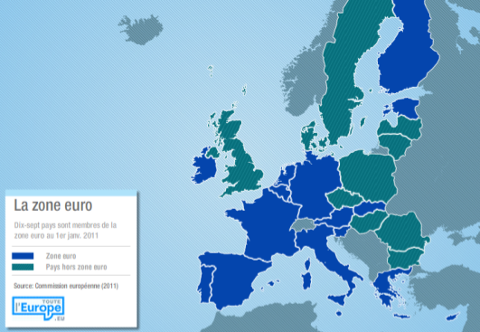 19 des 28 états de l UE (à compter du 1 er janvier 2015 : dernier pays entré Lituanie) ont adopté l'euro.