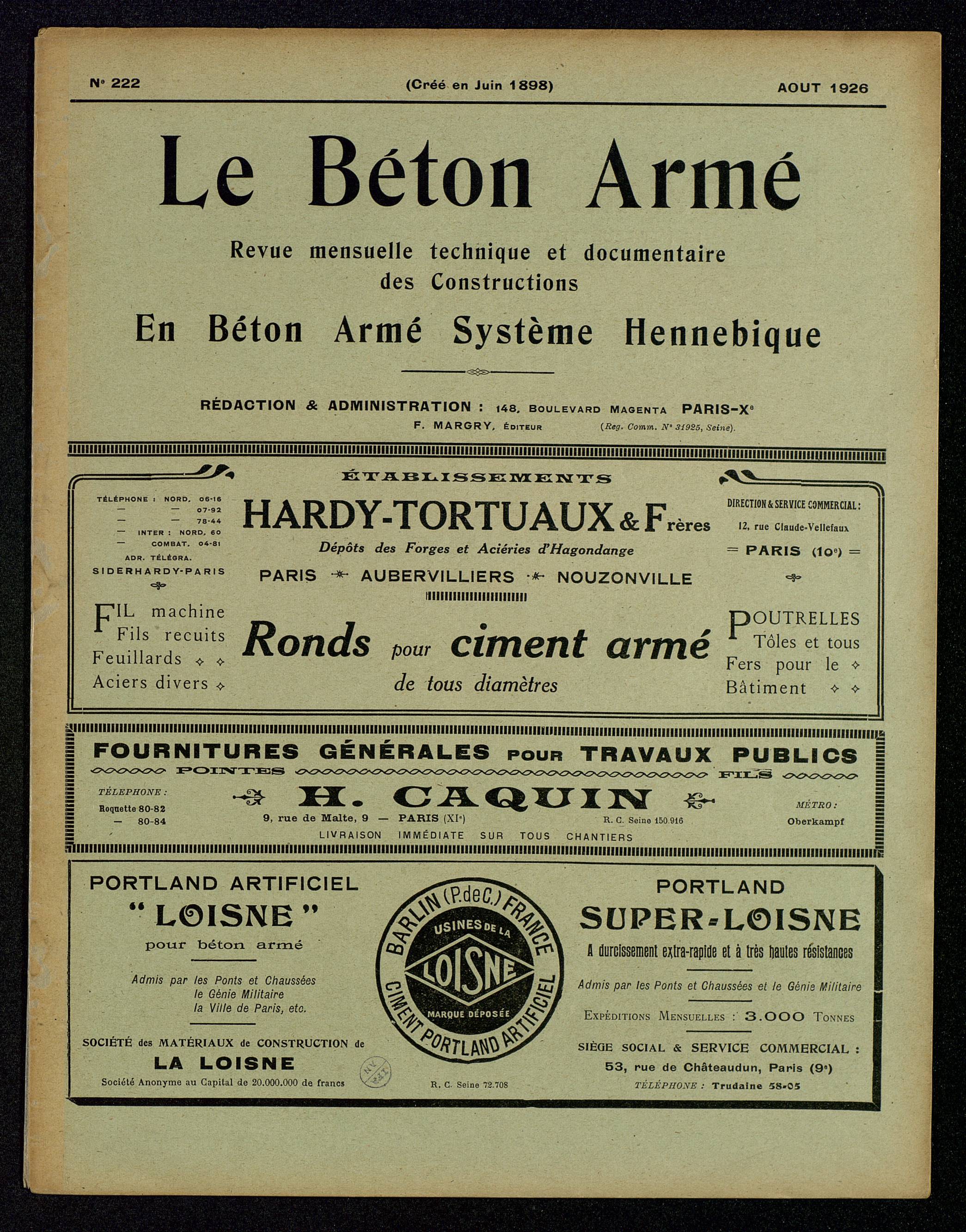 cr u00e9 u00e9 en juin 1898  le b u00e9ton arm u00e9  revue mensuelle