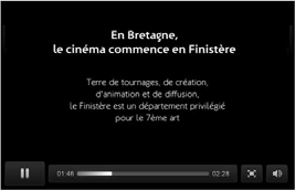 réseaux sociaux Une bande-annonce (2 41) «En Bretagne, le cinéma commence en Finistère», réalisée avec la société Iloz Productions