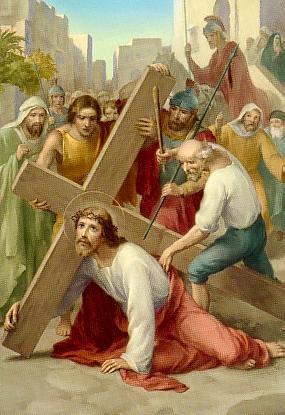 17 Deuxième station Jésus est chargé de sa croix La croix de bois, cette terrible croix, vous l'auriez maudite, ô Marie, si elle n'avait été l'instrument de notre salut et le moyen de la Rédemption!