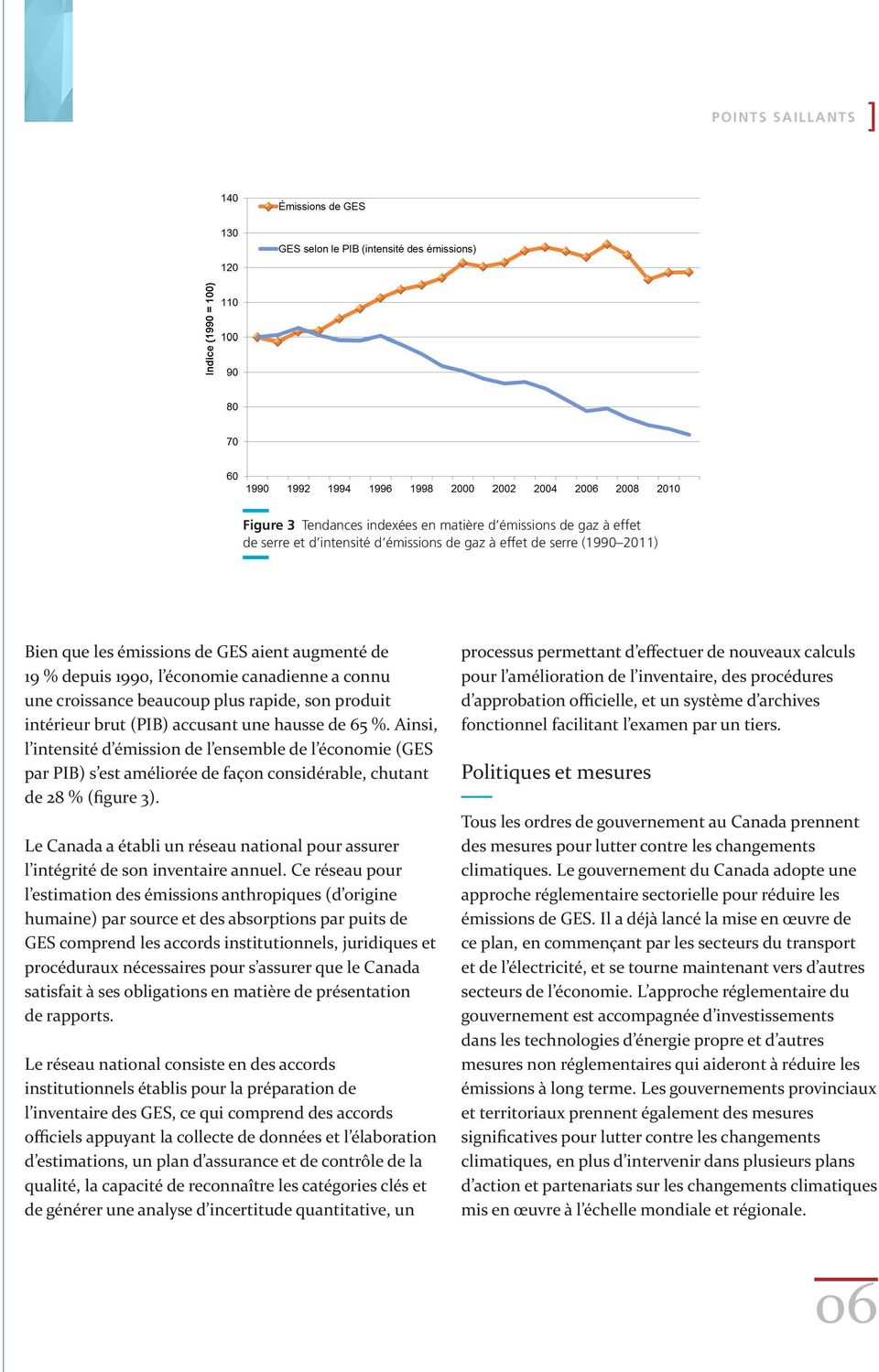 Ainsi, l intensité d émission de l ensemble de l économie (GES par PIB) s est améliorée de façon considérable, chutant de 28 % (figure 3).