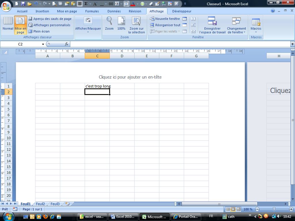 Excel 2010 bases.doc Page 2 ENVIRONNEMENT EXCEL Onglet «Fichier» V 2010, Bouton «Office» V.