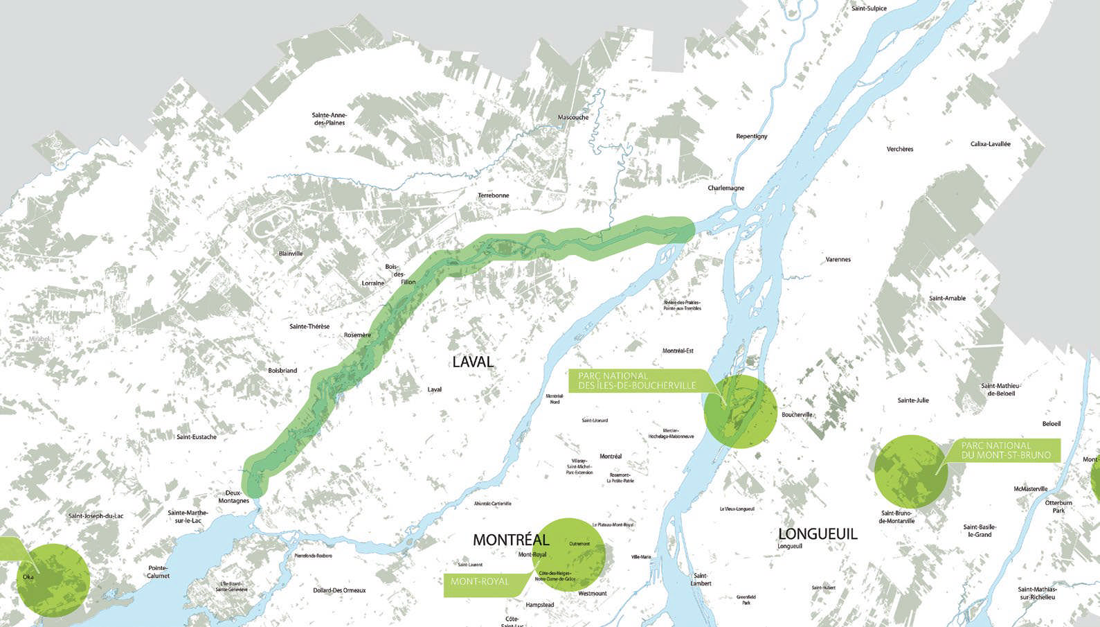 LA TRAME VERTE ET BLEUE DU GRAND MONTRÉAL Parc de la rivière des Mille-Îles Le projet de Parc de la rivière des Mille-Îles consiste à doter le Grand Montréal d un imposant parc nature véritablement