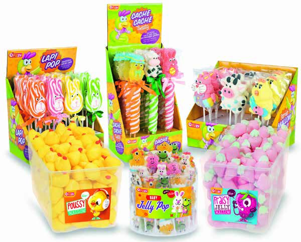 FIZZY 0,50 E 0,50 E 2150 36 Baby Jelly Pop 15 g 2170 Seau de 100 Méga Funny Canes 28 g 1,60 E 2160 12 cache cache Twisty orange, pomme,
