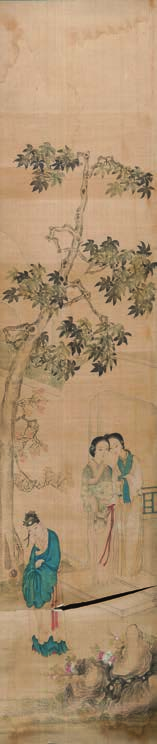 163 - Trois peintures, encre et couleurs sur papier Chine, dynastie Qing, XIXème siècle.