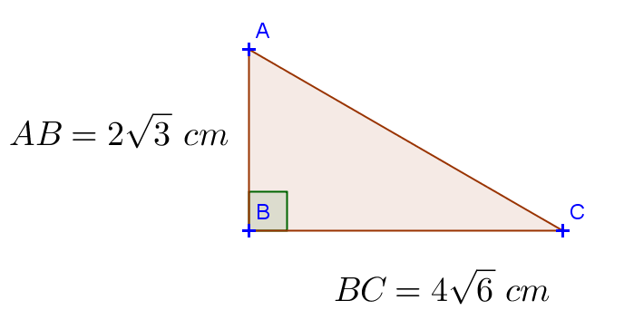 i) Géométrie et rcine crrée : Pythgore. Aire du tringle rectngle. Cosinus. ABC est un tringle rectngle en B tel que : 1. Démontre que l ire A du tringle ABC vut 1. cm 