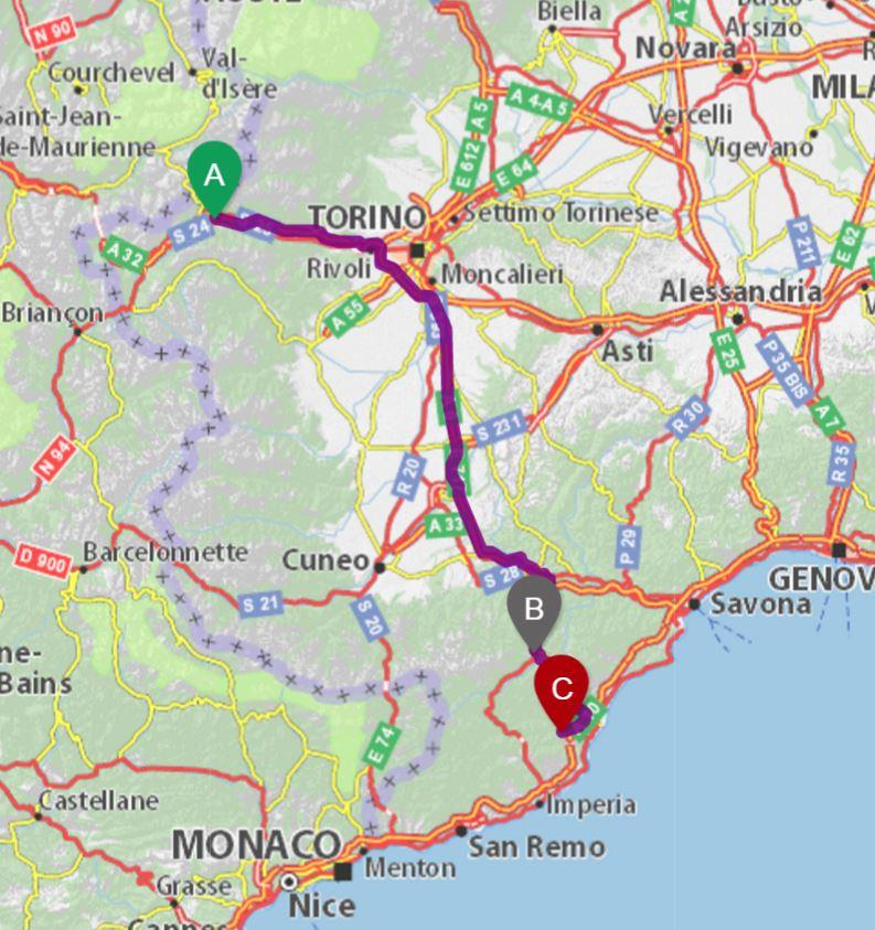 Jour 3 6 juillet 2017 Susa (I) Villanova d Albenga (I) Petit déjeuner et départ de Susa à 8h00 8h de route sur la journée pour 220km Ravitaillement toutes les 2h + arrêt déjeuner Arrivée à Villanova