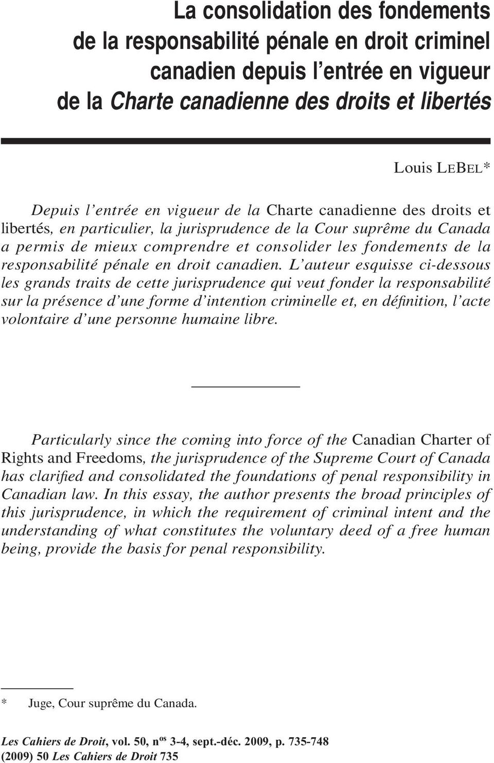 pénale en droit canadien.
