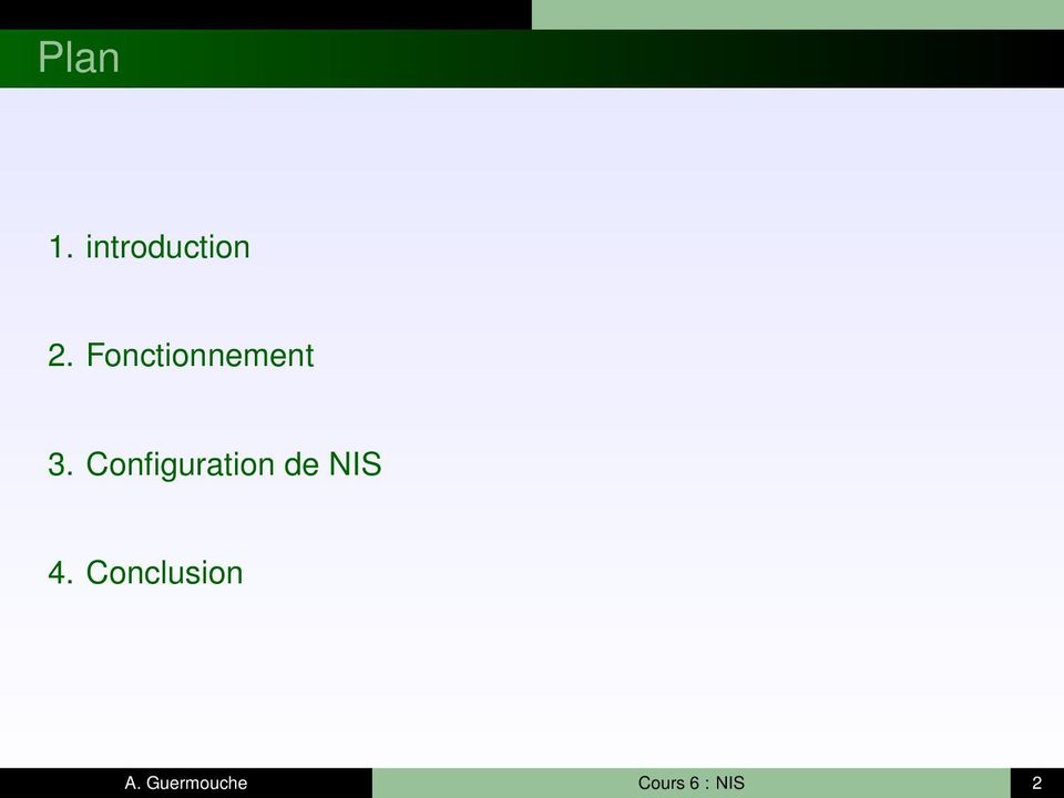 Configuration de NIS 4.