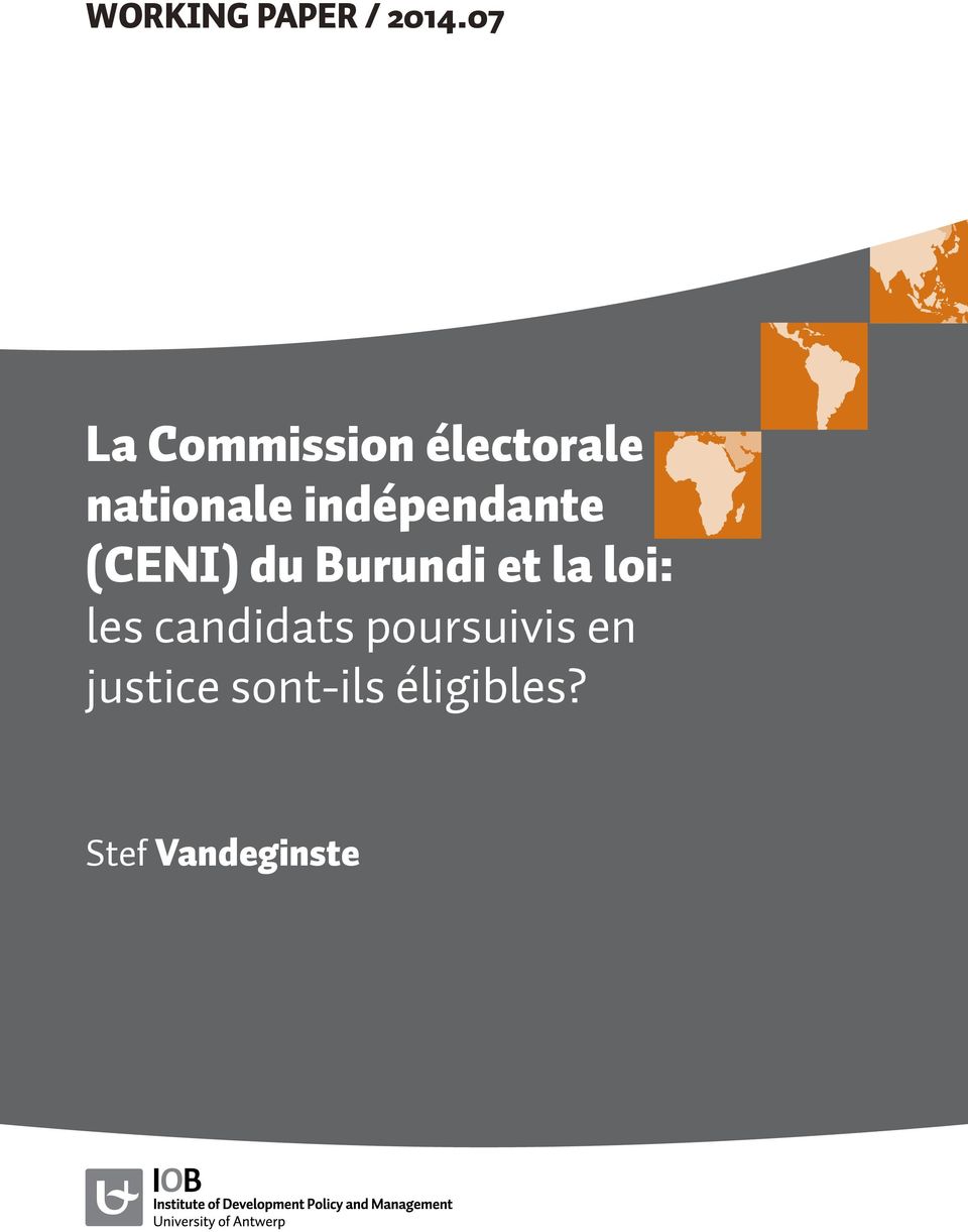 indépendante (CENI) du Burundi et la loi: