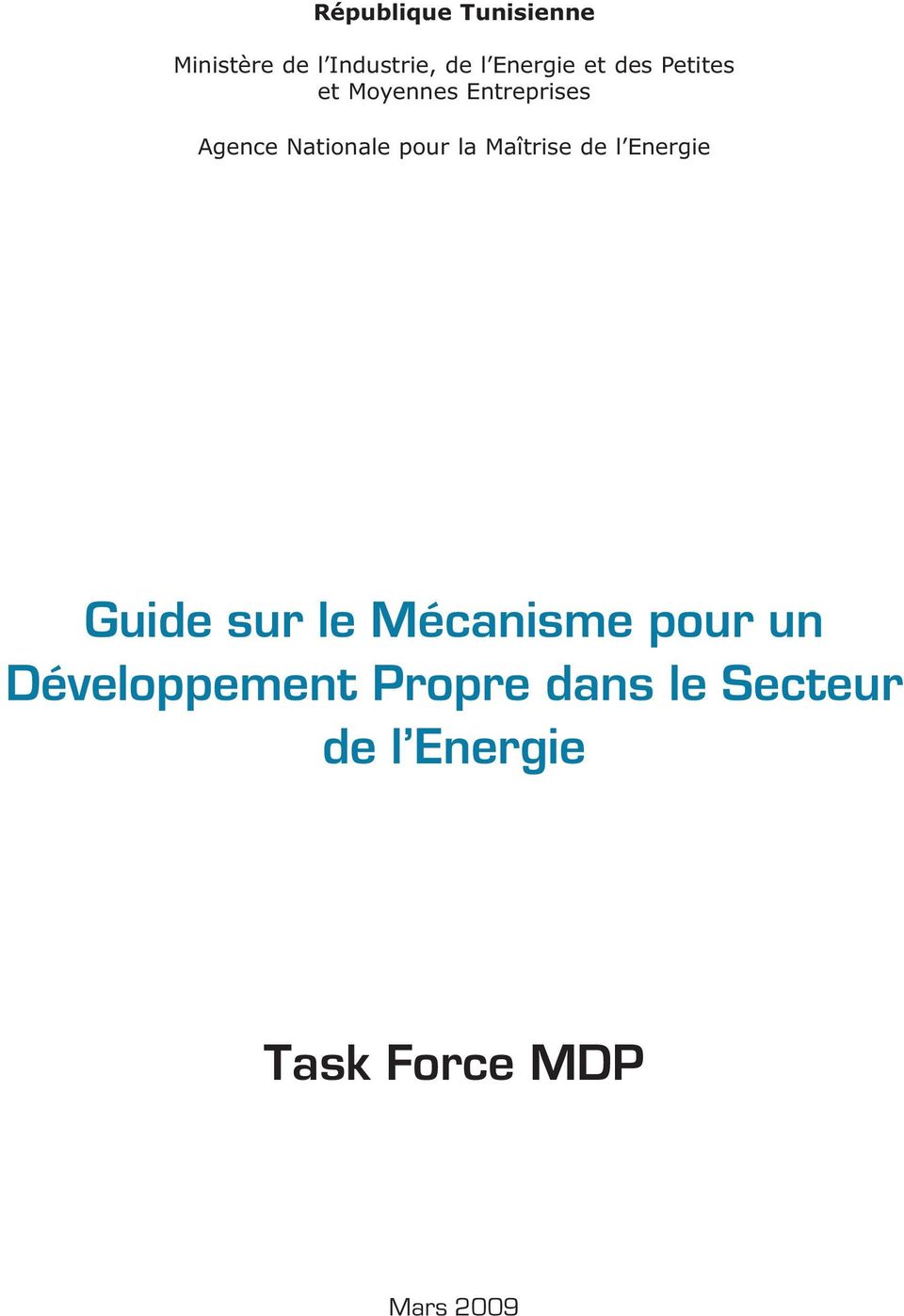 la Maîtrise de l Energie Guide sur le Mécanisme pour un