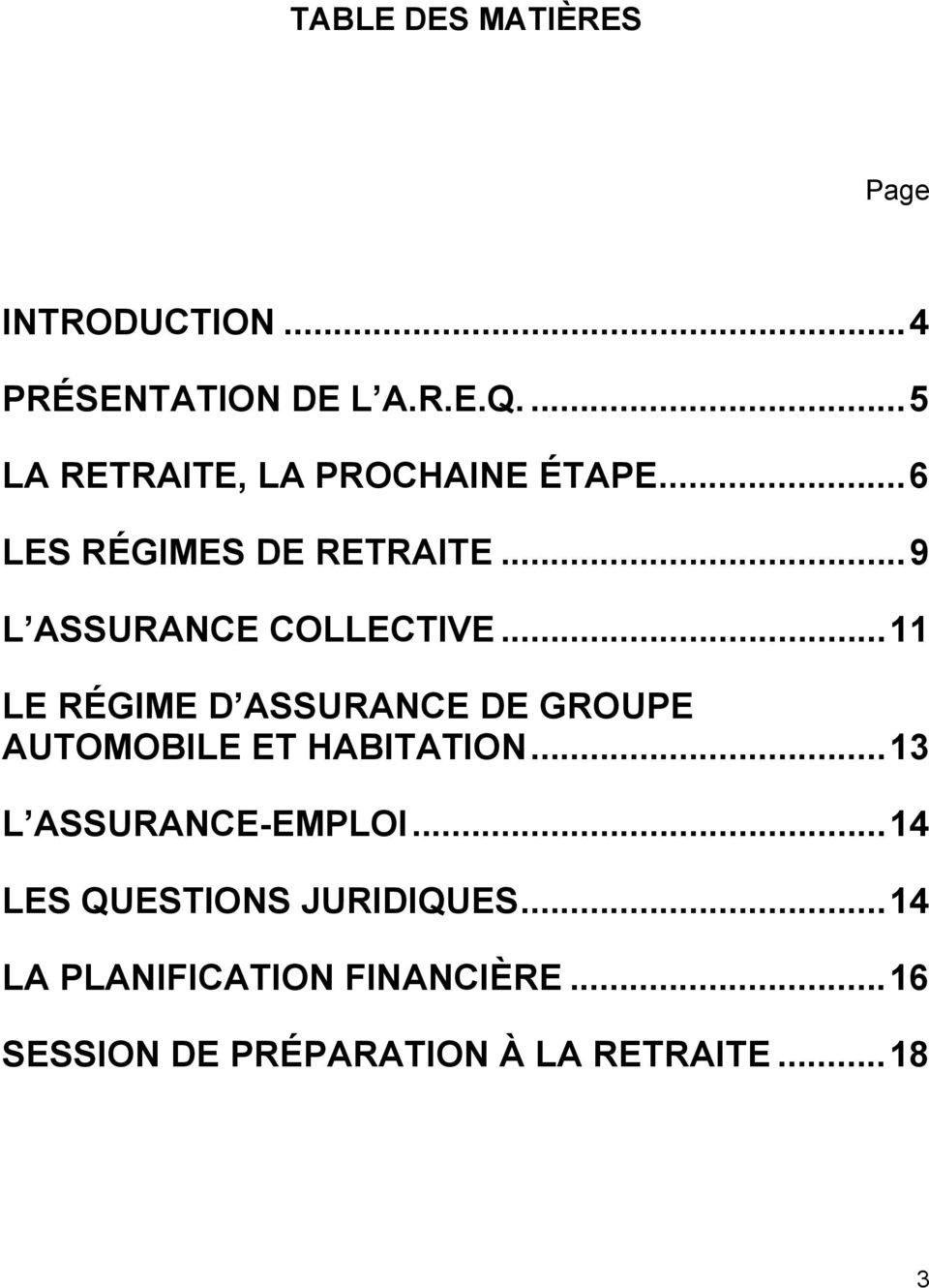 ..9 L ASSURANCE COLLECTIVE...11 LE RÉGIME D ASSURANCE DE GROUPE AUTOMOBILE ET HABITATION.