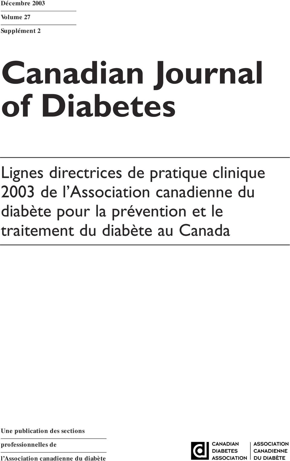 diabète pour la prévention et le traitement du diabète au Canada Une