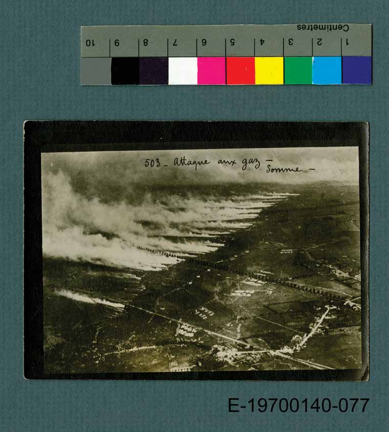 Battle of the Somme Bataille de la Somme Credit: Gas Attack on the Somme. CWM 19700140 077. George Metcalf Archival Collection, Canadian War Museum.