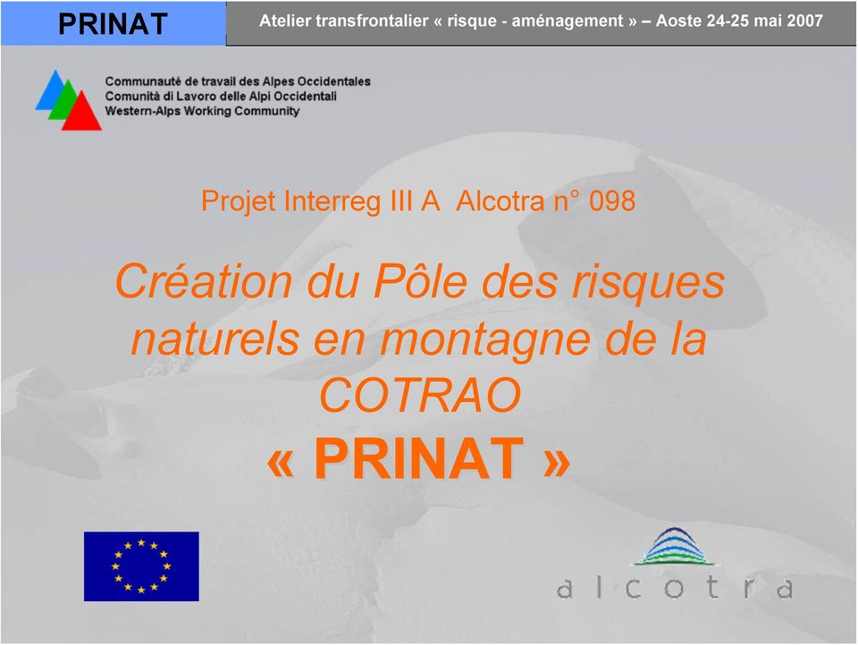 Interreg III A Alcotra n 098 Création du Pôle