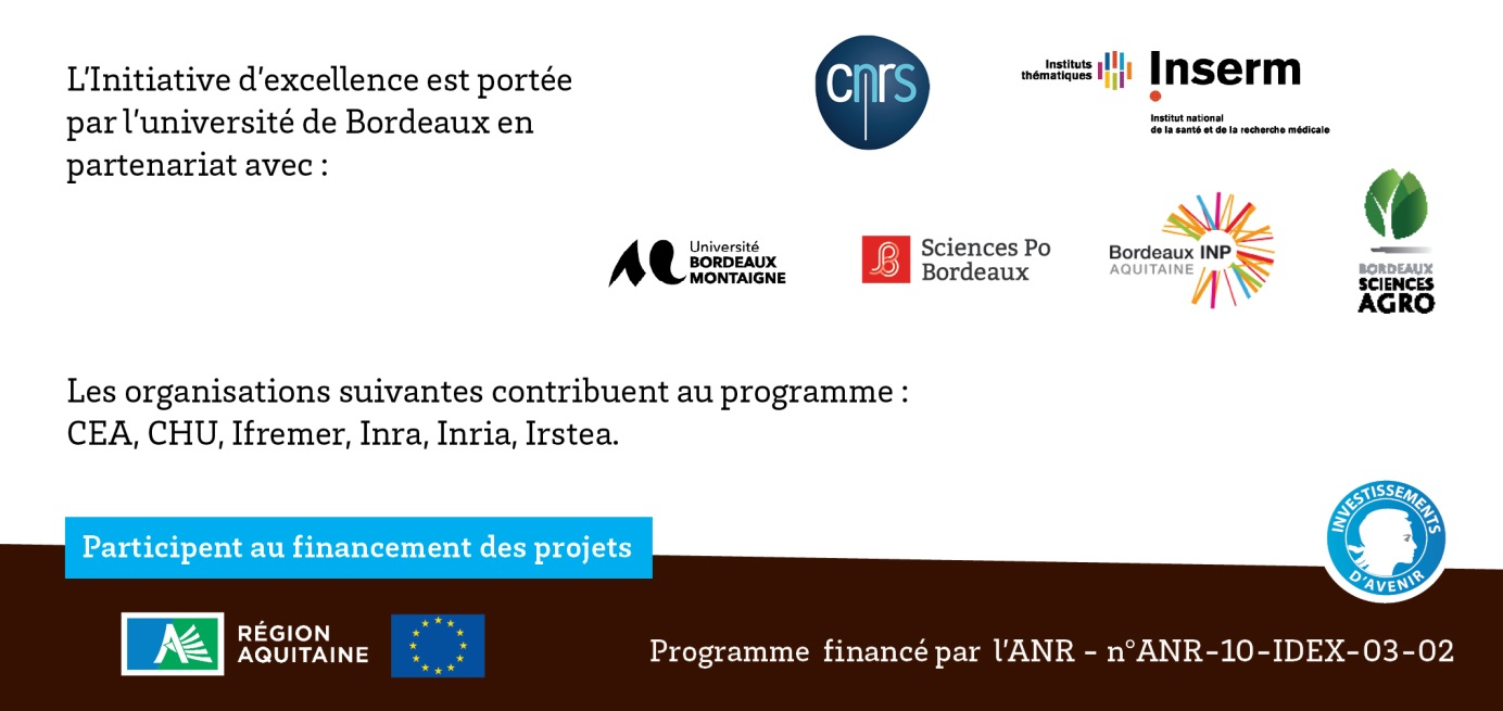L Initiative d excellence est portée par l université de Bordeaux en partenariat avec le Centre national de la recherche scientifique (CNRS), l Institut national de la santé et de la recherche