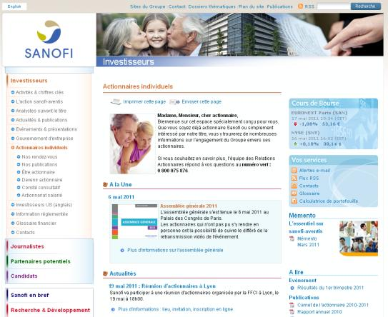 Une information transparente des actionnaires 23 4 Lettres aux actionnaires / an Carnet de l actionnaire 2011 Site