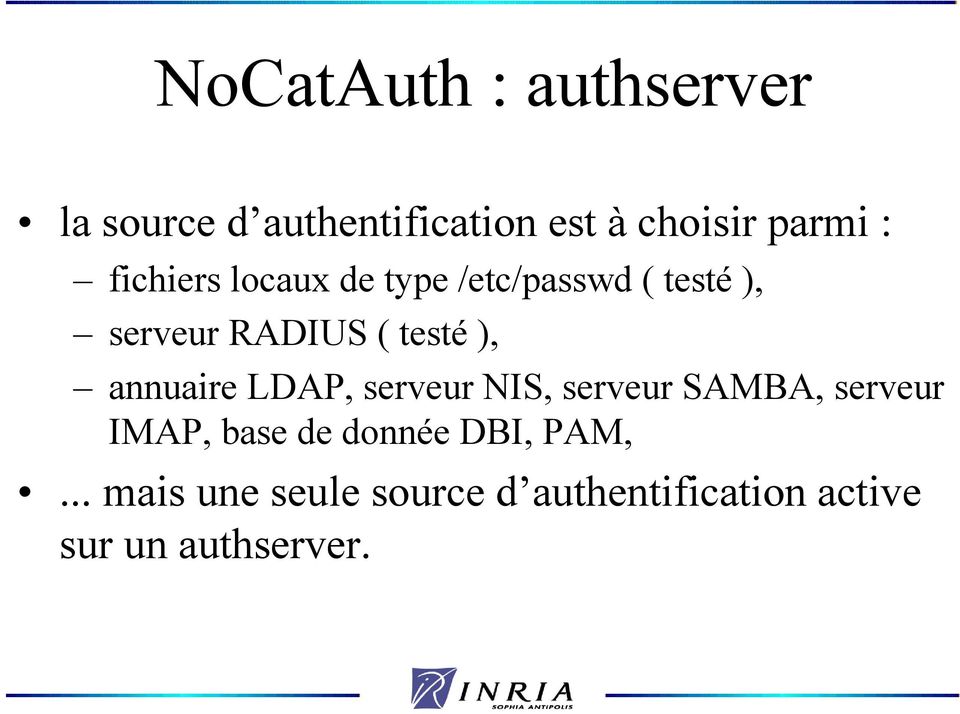 annuaire LDAP, serveur NIS, serveur SAMBA, serveur IMAP, base de donnée