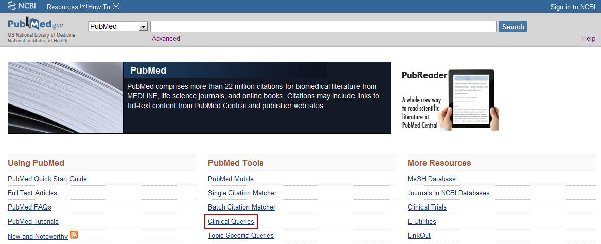 Filtres cliniques (ou Clinical Queries) Recherche avec un filtre créé par PubMed.
