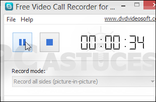 5. Cliquez sur le bouton Enregistrement pour débuter l'enregistrement. 6. Retournez dans Skype en cliquant sur son icône dans la barre des tâches. 7.