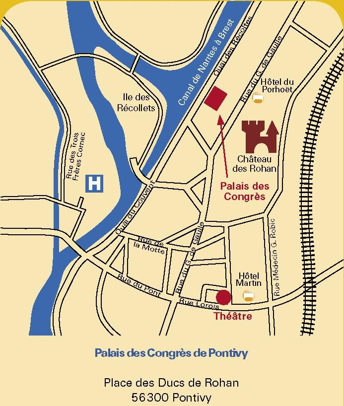 Plan d'accès Palais des Congrès Place des Duc de Rohan -