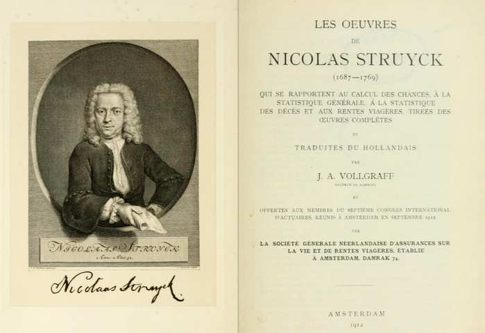Un peu d histoire L ère «moderne» Nicolaas Struyck (1686-1769) Forme actuelle des tables de mortalité Utilise les registres de rentes