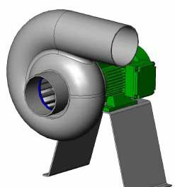 Ventilateur Les ventilateurs adaptés aux bras D. 63 mm pour produits corrosifs sont équipés d une aspiration et d un refoulement en D. 90 mm.