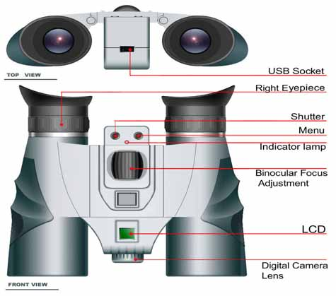 Vivitar MagnaCam 1025x1 Digital Camera/Binocular 6 2.