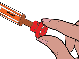 5 Etape 3 Avant utilisation, retirez et éliminez le capuchon rouge de la seringue pour éviter tout risque d étouffement. Ne fixez pas d aiguille sur la seringue pour l administration orale.