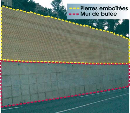 Observations sur la commune d Allos (Alpes de Haute- Provence Protections contre le risque mouvements de terrain PO 2 Gabions Mur de gabions (casiers remplis de pierre en grillage métallique) disposé