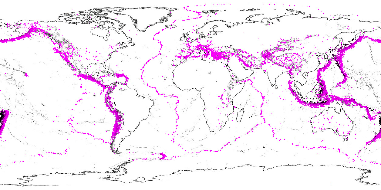 Les séismes semblent étroitement lié à la présence de massifs qu ils soient océaniques ou continentaux.