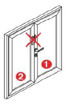 Vantail de service équipé d une béquille Vantail secondaire Ne pas verrouiller les portes lorsque celles-ci sont ouvertes.