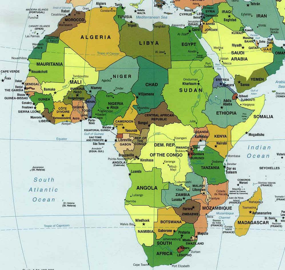 Carte de l'afrique L