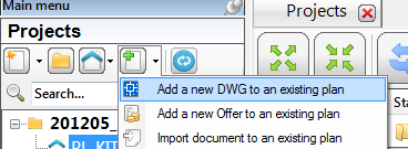 Sélectionnez le projet ou vous voulez créer le nouveau DWG (comme et à partir de la barre de commande décrite ci-dessus,