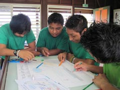 Les élèves travaillent sur les propositions de solutions pour le traitement de l eau ferrugineuse issue de captages souterrains sur la commune de Camopi dans le cadre des enseignements de