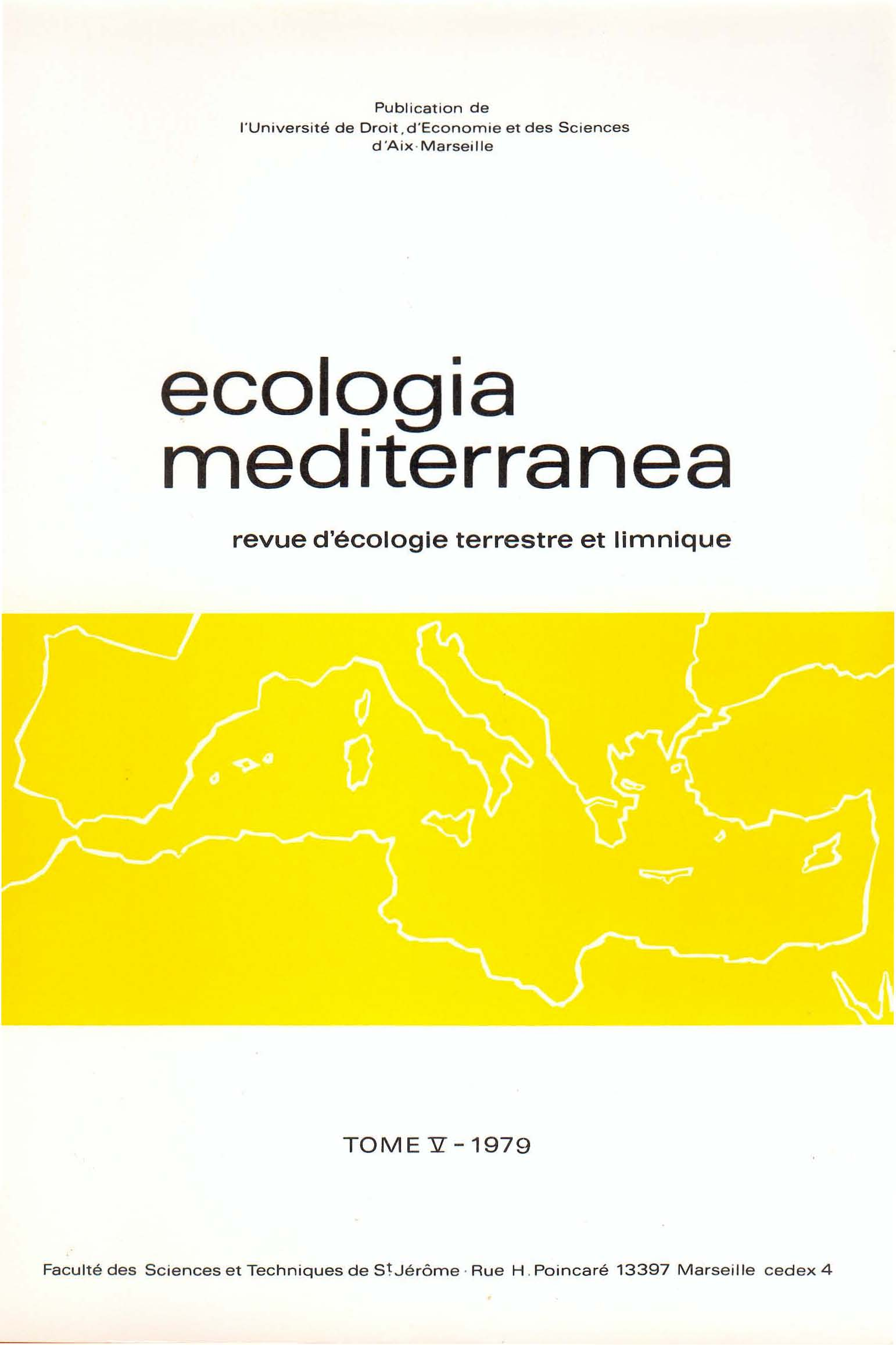 Publication de l'université de Droit, d'economie et des Sciences d'aix-marseille ecologia mediterranea revue