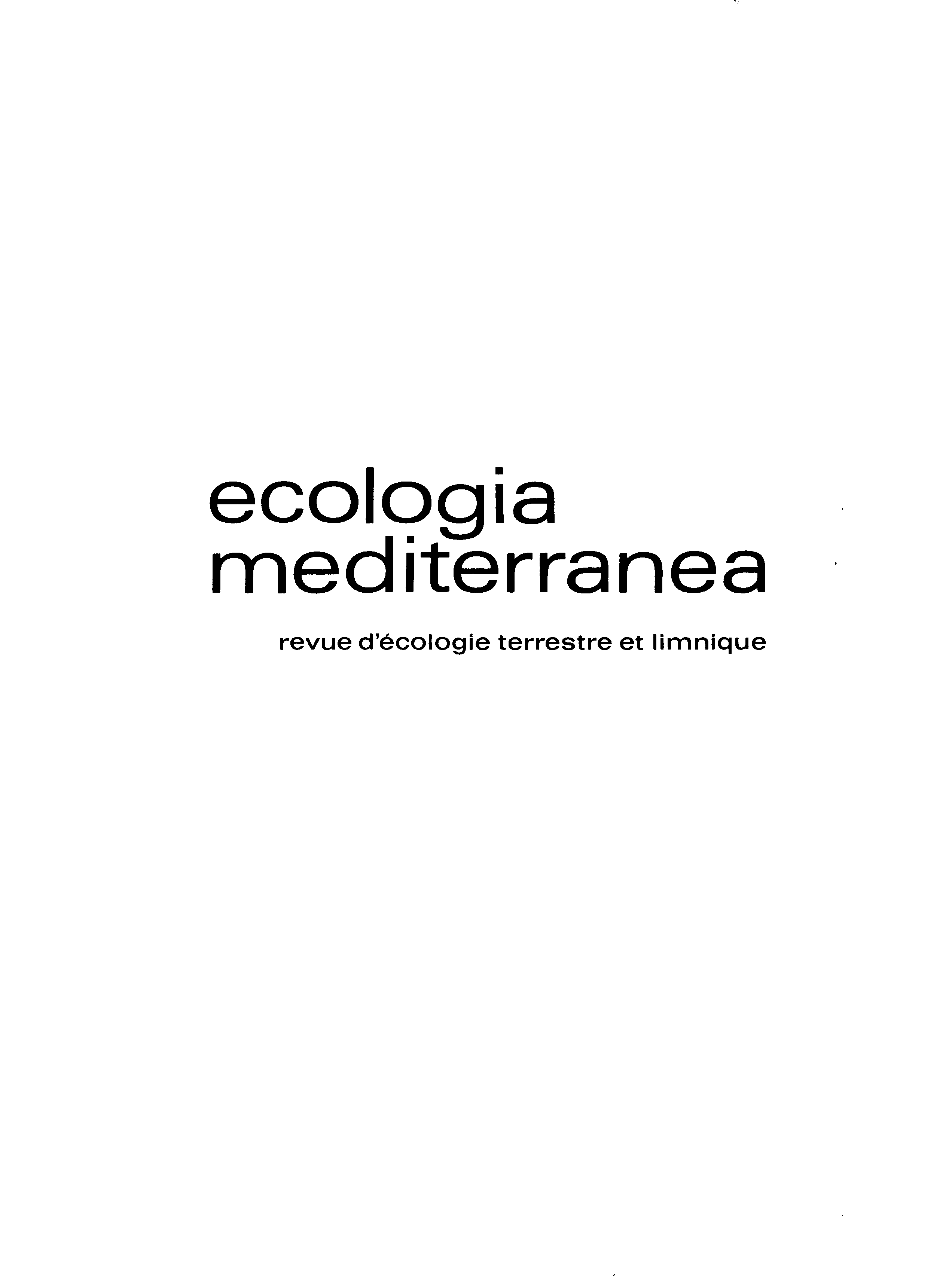 ecologia rnediterranea revue
