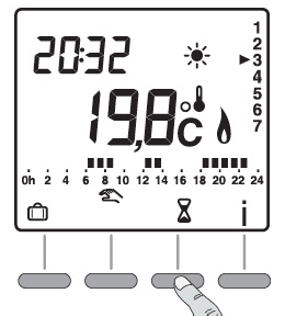 Réglage de la température L heure / jour minutes Fonction de TURBO séchage Réglage de la durée de 30 minutes à 4 heures.