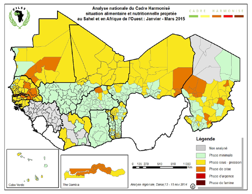 Niger, au Sénégal et au Tchad. En Mars 2014, environ 5.000.000 personnes en phase crise et plus avaient un besoin immédiat d assistance.