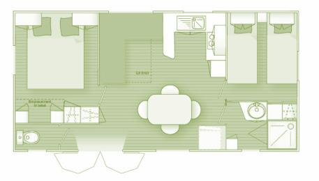 3 chambres - 31 m² - avec TV Cottage Confort