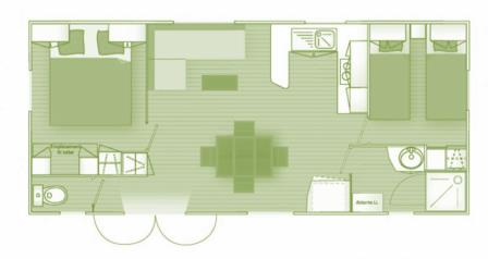 - 32 m² - avec TV 3 chambres - 9,30 m x 4,00