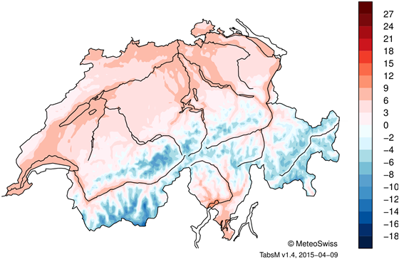 MétéoSuisse Bulletin climatologique mars 2015 5 Température, précipitations et