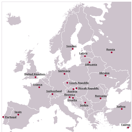Myeloma Euronet - members in 18 countries in Europe Myeloma